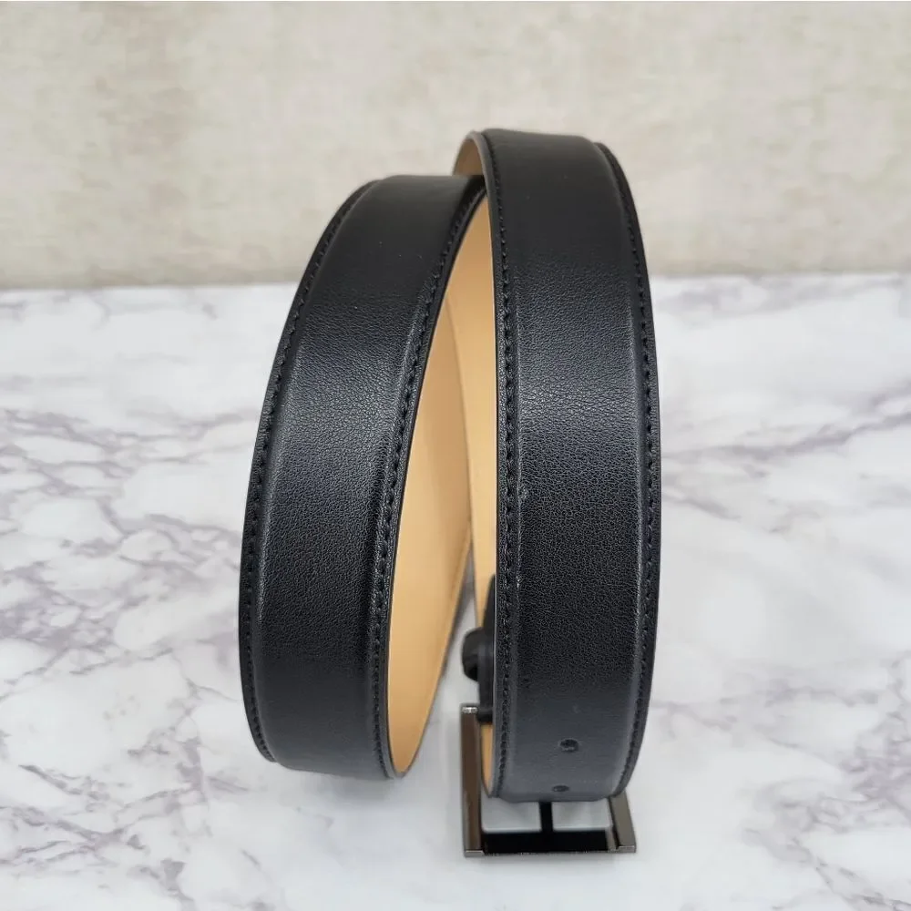 Louis Feraud Paris Classic Black Leather Belt